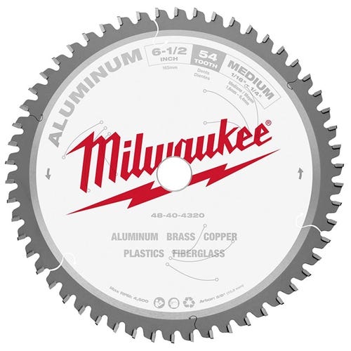 Milwaukee 6-1/2" 54 Tooth 5/8" Arbor Circular Saw Aluminum Cutting Blade 48-40-4320 Milwaukee Tools Milwaukee 6-1/2" 54 Tooth 5/8" Arbor Circular Saw Aluminum Cutting Blade 48-40-4320 -Klein Tools Shop 48 40 4320 bynscj5irdfwb5m3