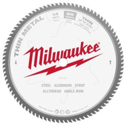 Milwaukee Tools Milwaukee 14" 90 Tooth 1" Arbor Circular Saw Thin Metal Cutting Blade 48-40-4510