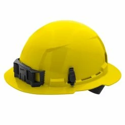 Milwaukee Tools Milwaukee Yellow Full Brim Unvented Type 1 Class E Hard Hat W/ 4pt Ratcheting Suspension 48-73-1103