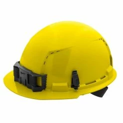 Milwaukee Tools Milwaukee Yellow Front Brim Vented Type 1 Class C Hard Hat W/ 4pt Ratcheting Suspension 48-73-1202