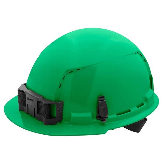 Milwaukee Tools Milwaukee Green Front Brim Vented Type 1 Class C Hard Hat W/ 4pt Ratcheting Suspension 48-73-1206