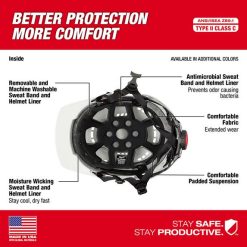 Milwaukee Tools Milwaukee Gray Front Brim Vented Helmet With BOLT - Class C 48-73-1336 -Klein Tools Shop 48 73 1336 d