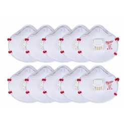 Milwaukee Tools Milwaukee N95 Disposable Valved Respirator (10 Pack) 48-73-4014
