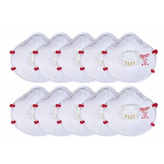 Milwaukee Tools Milwaukee N95 Disposable Valved Respirator (10 Pack) 48-73-4014
