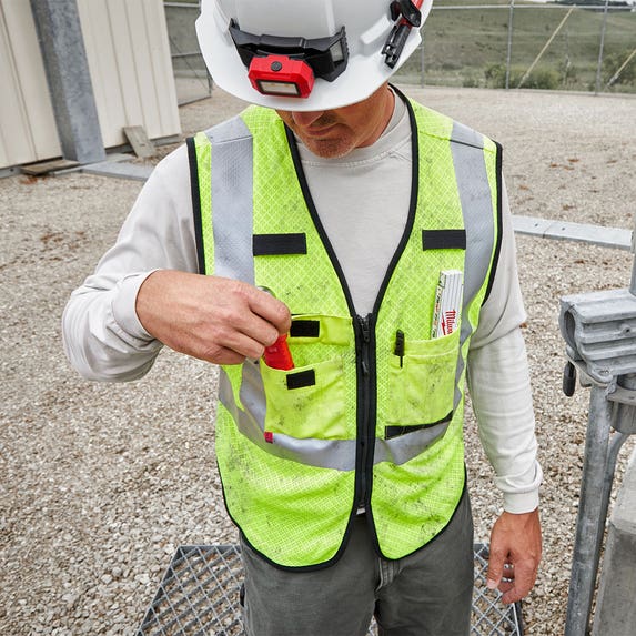 Milwaukee AR/FR Cat. 1 Class 2 High Visibility Yellow Mesh Safety Vest 48-73-520 Milwaukee Tools Milwaukee AR/FR Cat. 1 Class 2 High Visibility Yellow Mesh Safety Vest 48-73-520 -Klein Tools Shop 48 73 520 4