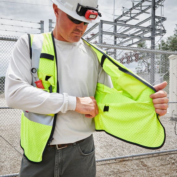 Milwaukee AR/FR Cat. 1 Class 2 High Visibility Yellow Mesh Safety Vest 48-73-520 Milwaukee Tools Milwaukee AR/FR Cat. 1 Class 2 High Visibility Yellow Mesh Safety Vest 48-73-520 -Klein Tools Shop 48 73 520 5