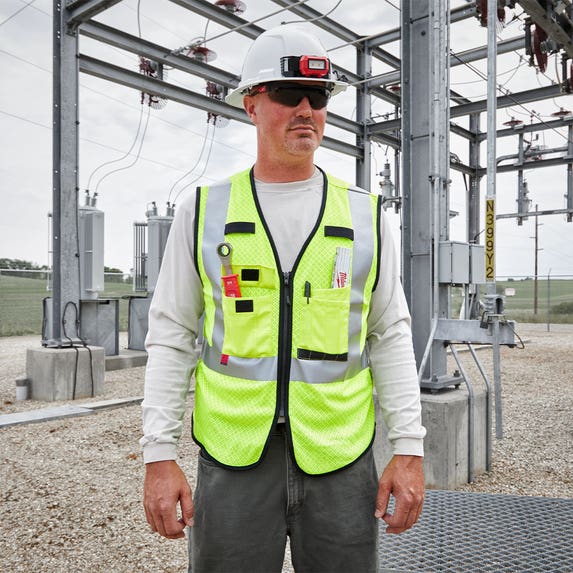 Milwaukee AR/FR Cat. 1 Class 2 Breakaway High Visibility Yellow Mesh Safety Vest - ANSI/CSA 48-73-521 Milwaukee Tools Milwaukee AR/FR Cat. 1 Class 2 Breakaway High Visibility Yellow Mesh Safety Vest - ANSI/CSA 48-73-521 -Klein Tools Shop 48 73 521 4