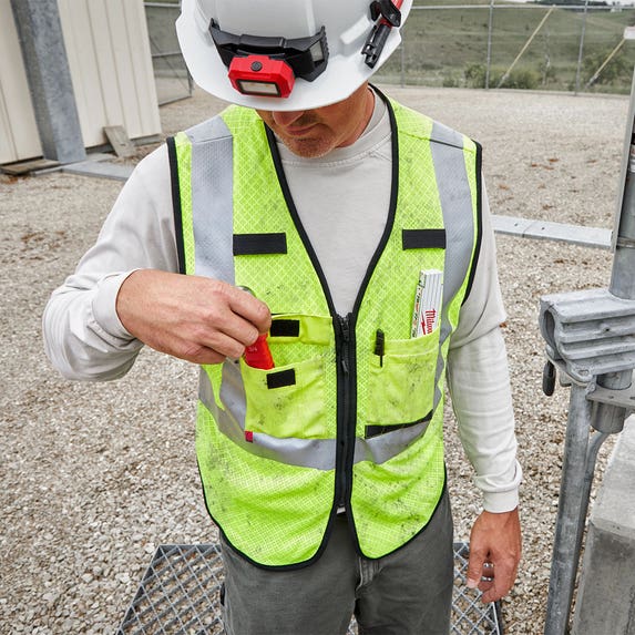 Milwaukee AR/FR Cat. 1 Class 2 Breakaway High Visibility Yellow Mesh Safety Vest - ANSI/CSA 48-73-521 Milwaukee Tools Milwaukee AR/FR Cat. 1 Class 2 Breakaway High Visibility Yellow Mesh Safety Vest - ANSI/CSA 48-73-521 -Klein Tools Shop 48 73 521 5