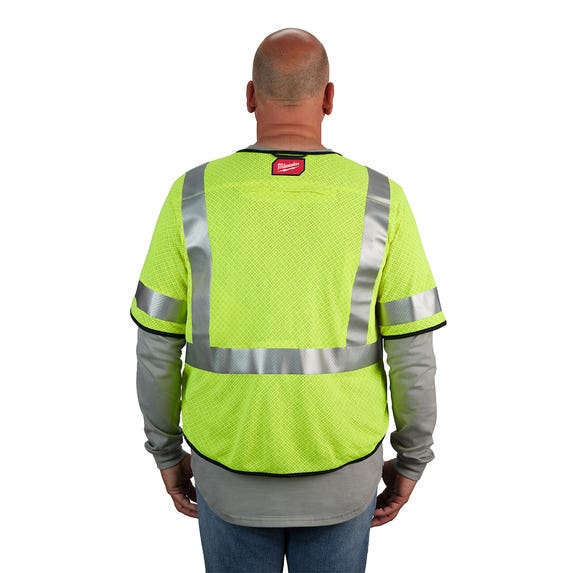 Milwaukee AR/FR Cat. 1 Class 3 High Visibility Yellow Mesh Safety Vest 48-73-522 Milwaukee Tools Milwaukee AR/FR Cat. 1 Class 3 High Visibility Yellow Mesh Safety Vest 48-73-522 -Klein Tools Shop 48 73 522 5