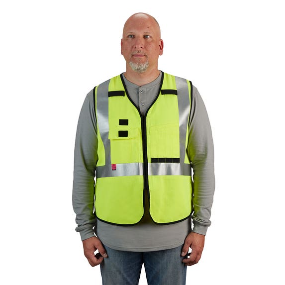 Milwaukee AR/FR Cat. 1 Class 2 High Visibility Yellow Safety Vest 48-73-530 Milwaukee Tools Milwaukee AR/FR Cat. 1 Class 2 High Visibility Yellow Safety Vest 48-73-530 -Klein Tools Shop 48 73 530 4