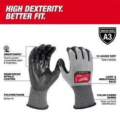 Milwaukee Tools Milwaukee Cut Level 3 High Dexterity Polyurethane Dipped Gloves (12-Pack) 48-73-873B -Klein Tools Shop 48 73 8730 3 1