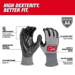 Milwaukee Tools Milwaukee Cut Level 4 High Dexterity Polyurethane Dipped Gloves (Single Pair) 48-73-874 -Klein Tools Shop 48 73 8740 3