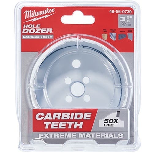 Milwaukee 3-5/8" Carbide Teeth Hole Dozer Hole Saw 49-56-0739 Milwaukee Tools Milwaukee 3-5/8" Carbide Teeth Hole Dozer Hole Saw 49-56-0739 -Klein Tools Shop 49 56