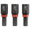 Milwaukee Tools Milwaukee SHOCKWAVE 1" Insert Magnetic Nut Driver 1/4" Impact (3 Pack) 49-66-4512