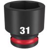Milwaukee Tools Milwaukee Shockwave Impact Duty 1/2" Drive 31mm Standard 6 Point Socket 49-66-6263