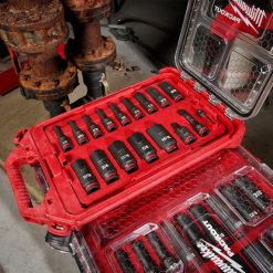 Milwaukee Tools Milwaukee 17Pc. SHOCKWAVE Impact Duty 3/8" Drive SAE PACKOUT Deep Socket Set 49-66-6800 5 Milwaukee Tools Milwaukee 17Pc. SHOCKWAVE Impact Duty 3/8" Drive SAE PACKOUT Deep Socket Set 49-66-6800 -Klein Tools Shop 49 66 6800 4