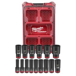 Milwaukee Tools Milwaukee 15Pc. SHOCKWAVE Impact Duty 1/2" Drive SAE PACKOUT Deep Socket Set 49-66-6802