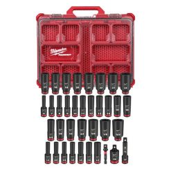 Milwaukee Tools Milwaukee 36Pc. SHOCKWAVE Impact Duty 3/8" Drive Metric & SAE PACKOUT Deep Socket Set 49-66-6805