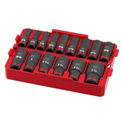 Milwaukee Tools Milwaukee 15Pc. SHOCKWAVE Impact Duty 1/2" Drive SAE PACKOUT Deep Socket Tray Set 49-66-6817