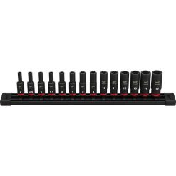 Milwaukee Tools Milwaukee 14 Piece Shockwave Impact Duty 1/4" Metric Deep 6 Point Socket Set 49-66-7003