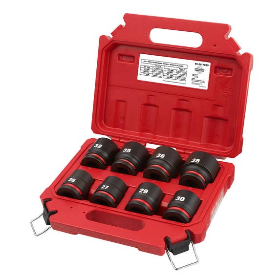 Milwaukee 8 Piece Shockwave Impact Duty 3/4" Drive Metric Standard 6 Point Socket Set 49-66-7019 Milwaukee Tools Milwaukee 8 Piece Shockwave Impact Duty 3/4" Drive Metric Standard 6 Point Socket Set 49-66-7019 -Klein Tools Shop 49 66