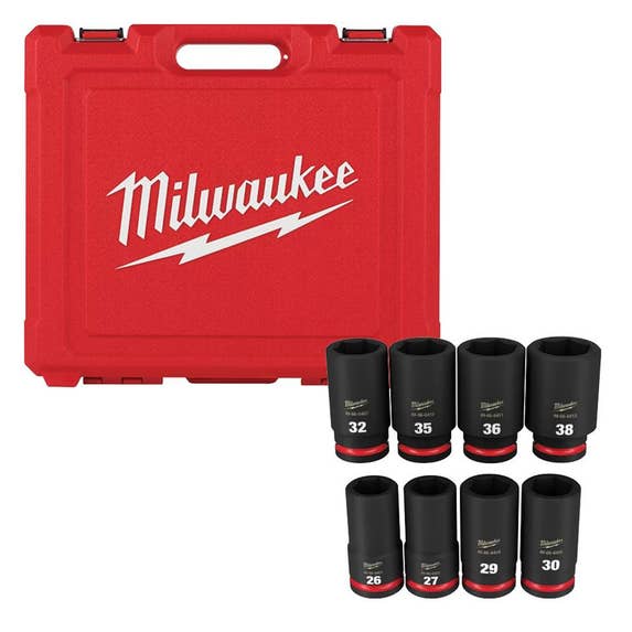 Milwaukee 8 Piece Shockwave Impact Duty 3/4" Drive Metric Deep 6 Point Socket Set 49-66-7020 Milwaukee Tools Milwaukee 8 Piece Shockwave Impact Duty 3/4" Drive Metric Deep 6 Point Socket Set 49-66-7020 -Klein Tools Shop 49 66
