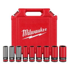 Milwaukee Tools Milwaukee SHOCKWAVE Impact Duty™ 1/2 Drive SAE & Metric 9PC Lug Nut Wheel Socket Set 49-66-7832