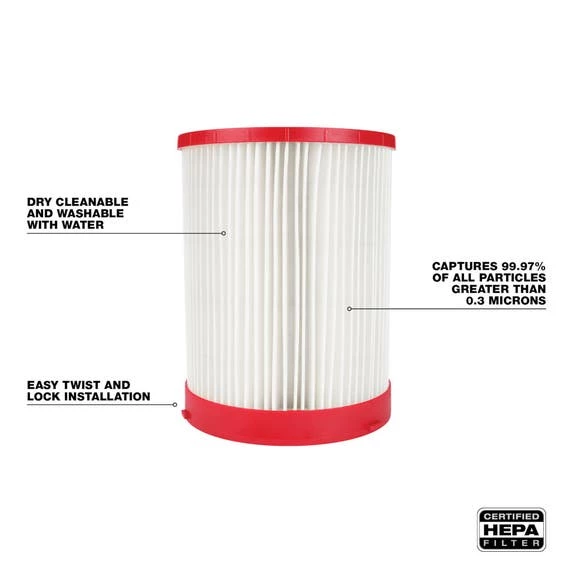 Milwaukee Tools Milwaukee Large Wet/Dry Vacuum HEPA Filter 49-90-1977 - Image 3