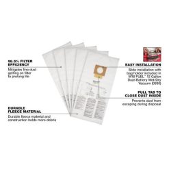 Milwaukee Tools Milwaukee Fleece Dust Bags (5PK) - 12 Gallon 49-90-1999 -Klein Tools Shop 49 90 1999 walkaround