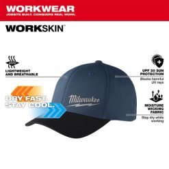 Milwaukee Tools Milwaukee WORKSKIN Performance Fitted Hat - Blue 507BL -Klein Tools Shop 507bl 5