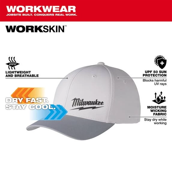 Milwaukee Tools Milwaukee WORKSKIN Performance Fitted Hat - Gray 507G - Image 5