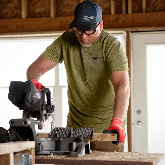 Milwaukee Hybrid Short Sleeve Work Tee - Green 603GN Milwaukee Tools Milwaukee Hybrid Short Sleeve Work Tee - Green 603GN -Klein Tools Shop 603gn 4