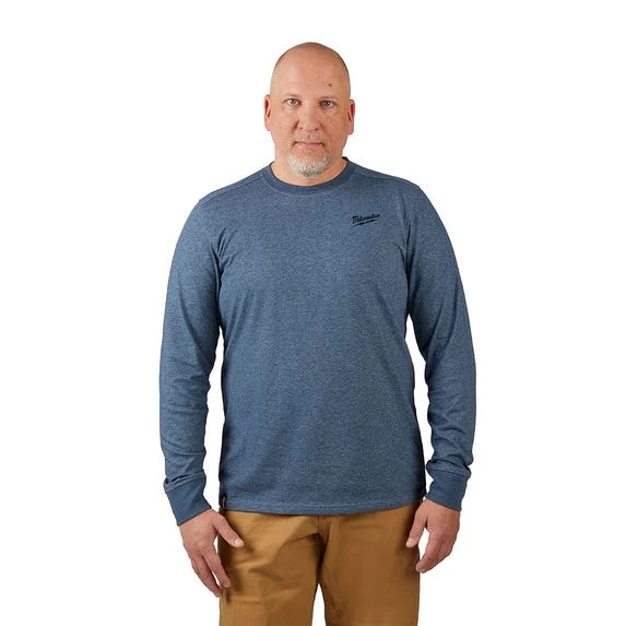 Milwaukee Tools Milwaukee Hybrid Long Sleeve Work Tee - Blue 604BL - Image 2