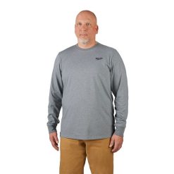 Milwaukee Tools Milwaukee Hybrid Long Sleeve Work Tee - Gray 604G -Klein Tools Shop 604g 2