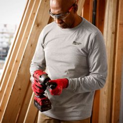 Milwaukee Tools Milwaukee Hybrid Long Sleeve Work Tee - Gray 604G -Klein Tools Shop 604g 4