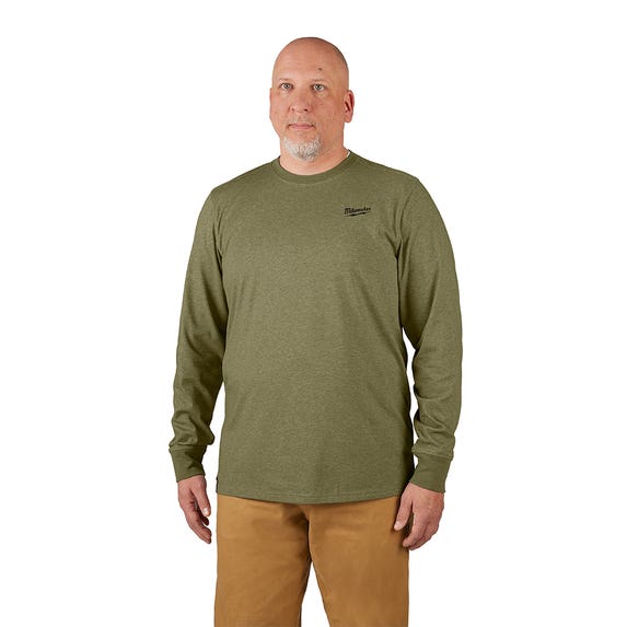 Milwaukee Hybrid Long Sleeve Work Tee - Green 604GN Milwaukee Tools Milwaukee Hybrid Long Sleeve Work Tee - Green 604GN -Klein Tools Shop 604gn 2