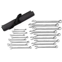 Gearwrench Tools GearWrench 18 Pc. Long Pattern Combination Metric Non-Ratcheting Wrench Set 81920