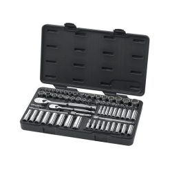 Gearwrench Tools GearWrench 68 Piece 1/4 3/8" Drive 6 & 12 Point Standard & Deep SAE Metric Socket Set 83000