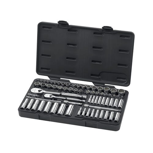 GearWrench 68 Piece 1/4 3/8" Drive 6 & 12 Point Standard & Deep SAE Metric Socket Set 83000 Gearwrench Tools GearWrench 68 Piece 1/4 3/8" Drive 6 & 12 Point Standard & Deep SAE Metric Socket Set 83000 -Klein Tools Shop