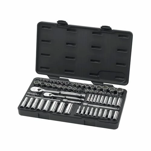 Gearwrench Tools GearWrench 68 Piece 1/4 3/8" Drive 6 & 12 Point Standard & Deep SAE Metric Socket Set 83000