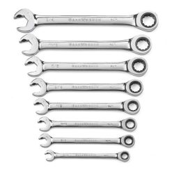 Gearwrench Tools Gearwrench 8 Piece 72-Tooth Open End SAE Ratcheting Combination Wrench Set 85599