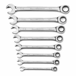 Gearwrench Tools Gearwrench 8 Piece 72-Tooth Open End SAE Ratcheting Combination Wrench Set 85599