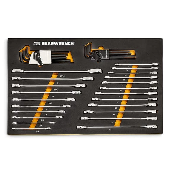Gearwrench Tools Gearwrench 44pc Modset SAE/MM 90T RW & Hex Key Set With EVA Foam Tray 86528