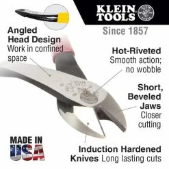 Klein Tools American Legacy Diagonal Plier And Klein-Kurve® Wire Stripper / Cutter 94156 8 Klein Tools American Legacy Diagonal Plier And Klein-Kurve® Wire Stripper / Cutter 94156 -Klein Tools Shop diagonal cutting pliers angledhead callout