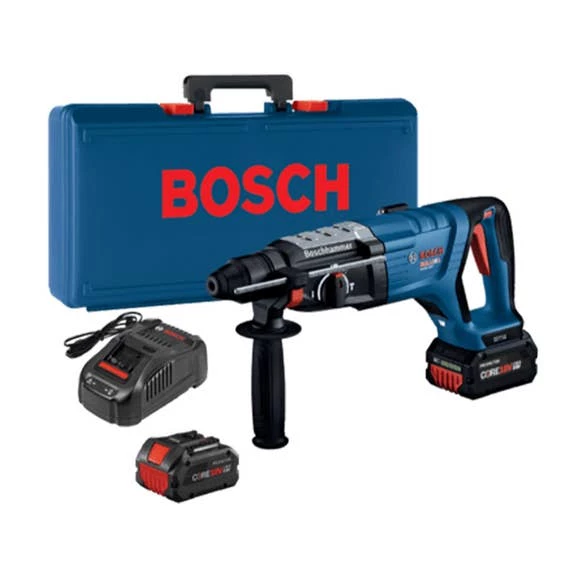 Bosch 18V Brushless Connected-Ready SDS-plus® Bulldog™ 1-1/8 In. Rotary Hammer Kit with CORE18V 8.0 Ah PROFACTOR Performance Batteries GBH18V-28DCK24 Bosch Power Tools Bosch 18V Brushless Connected-Ready SDS-plus® Bulldog™ 1-1/8 In. Rotary Hammer Kit With CORE18V 8.0 Ah PROFACTOR Performance Batteries GBH18V-28DCK24 -Klein Tools Shop gbh18v 28dck24 1