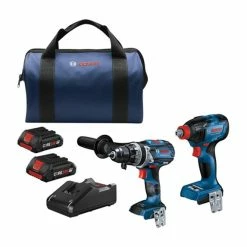 Bosch Power Tools Bosch 18V 2-Tool Combo Kit With Impact Driver/Wrench, Hammer Drill/Driver And Batteries GXL18V-227B25