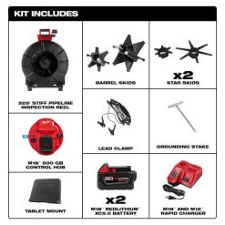 Milwaukee Tools Milwaukee M18 325’ Stiff Pipeline Inspection System 2976-22 -Klein Tools Shop kit includes 2976 22