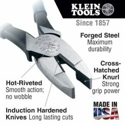 Klein Tools American Legacy Lineman Pliers And Klein-Kurve® Wire Stripper / Cutter 94155 9 Klein Tools American Legacy Lineman Pliers And Klein-Kurve® Wire Stripper / Cutter 94155 -Klein Tools Shop side cutting pliers callout