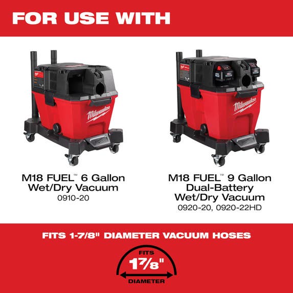 Milwaukee 1-7/8" x 32" to 102" Expandable Hose 49-90-1986 Milwaukee Tools Milwaukee 1-7/8" X 32" To 102" Expandable Hose 49-90-1986 -Klein Tools Shop vac consumable compatibility 0910 0920 4